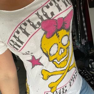 AFFLICTION SINFUL TOP SKULL TATTOO LARGE 💀🖤